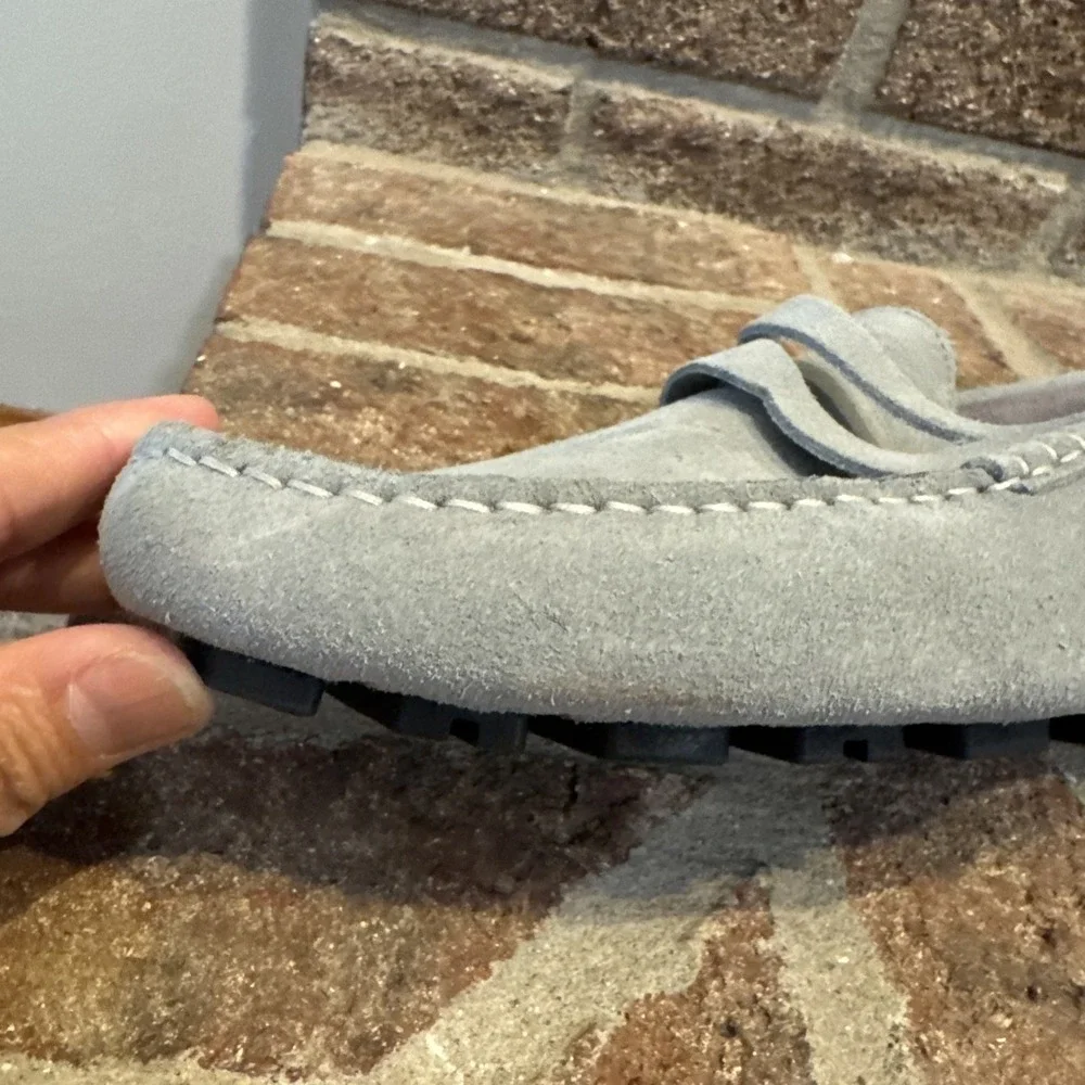 Nordstrom Men's Suede Driving Loafers Light Gray Moccasins Slip On Size 10M #481